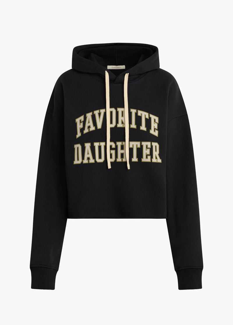 Favorite Daughter Cropped Collegiate Hoodie black stone 