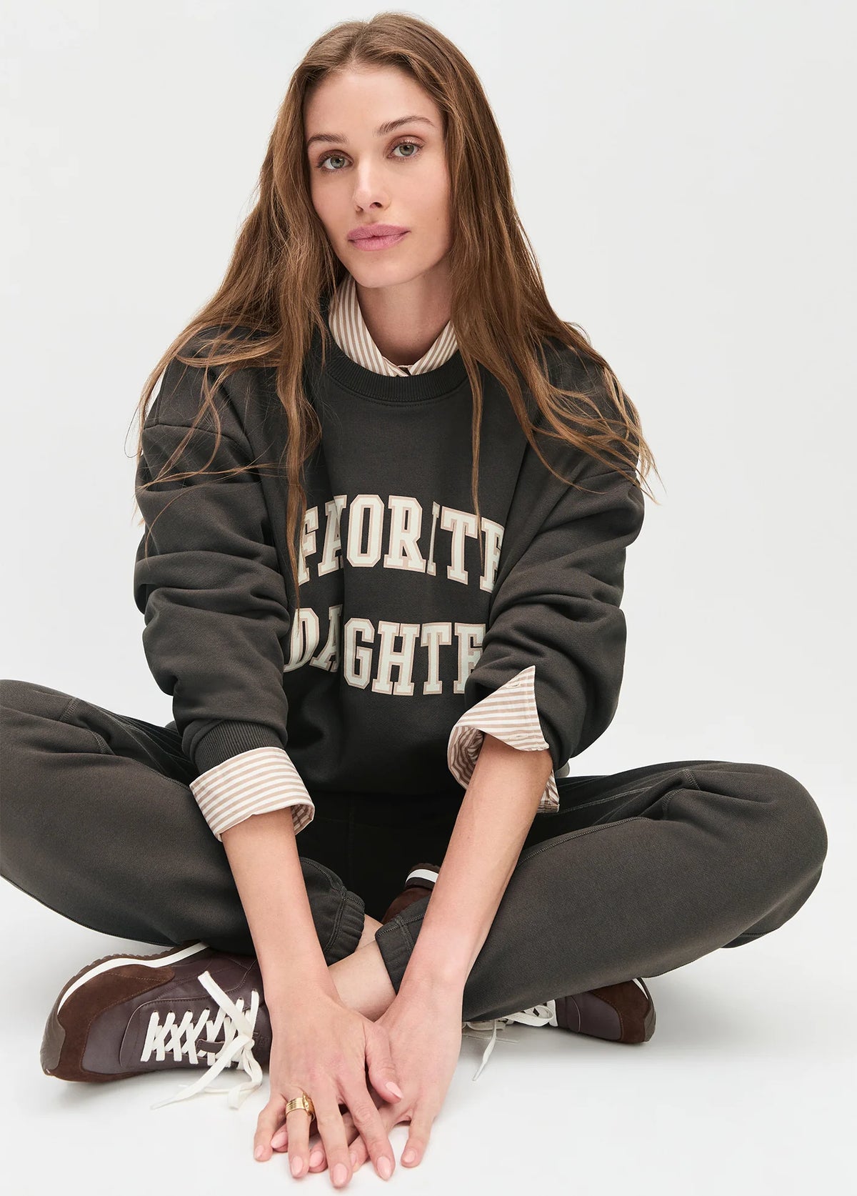 Favorite Daughter Collegiate Sweatshirt Coffee Gardenia