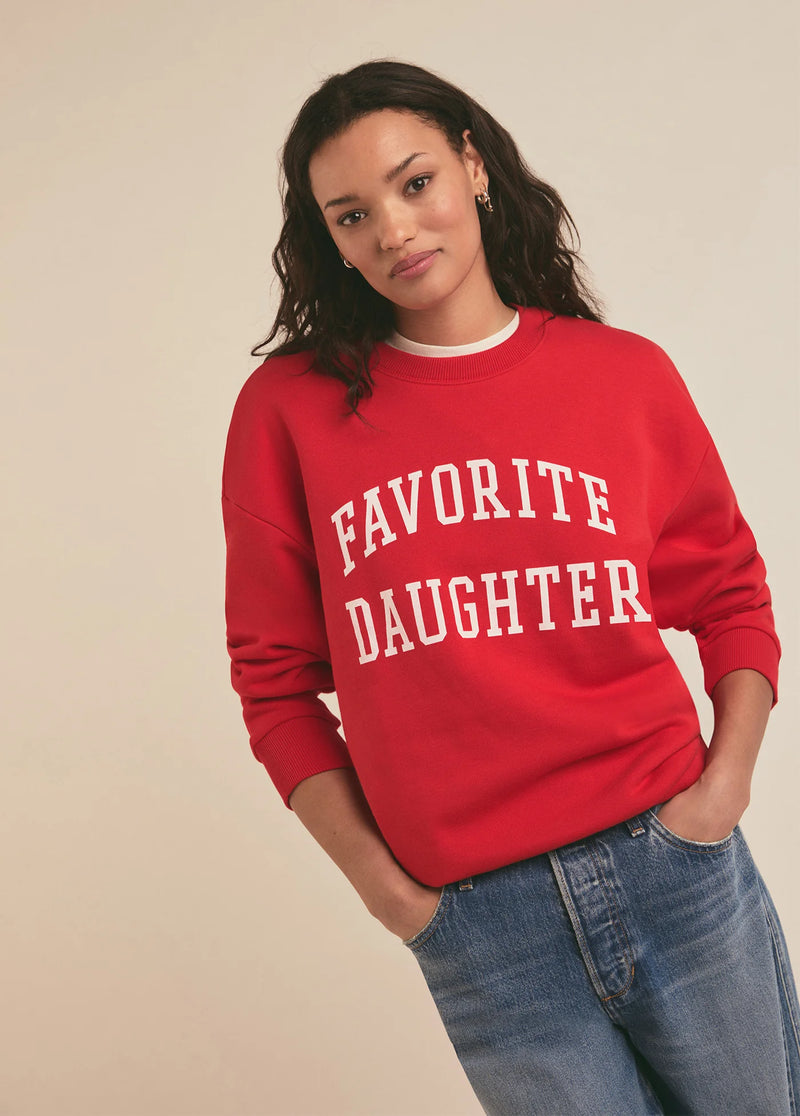 Favorite Daughter Collegiate Sweatshirt Haute Rouge White