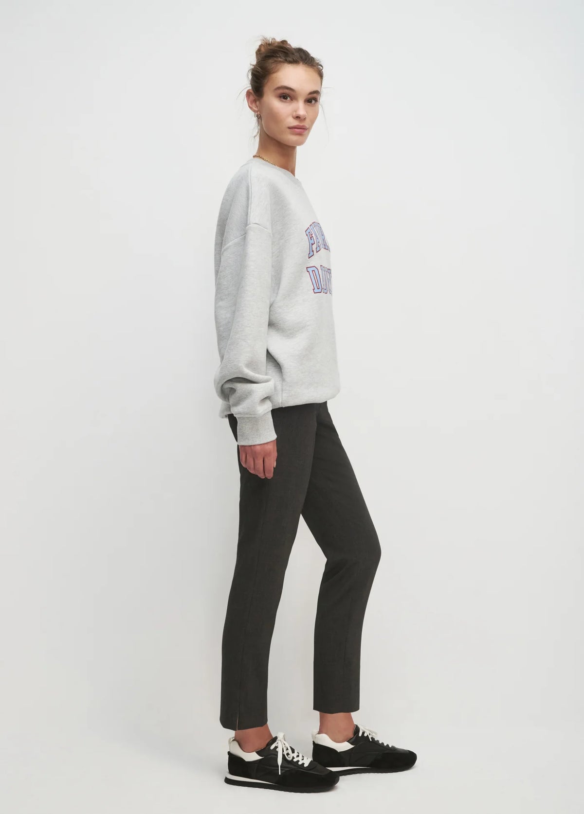 Favorite Daughter Collegiate Sweatshirt in heather grey light blue 