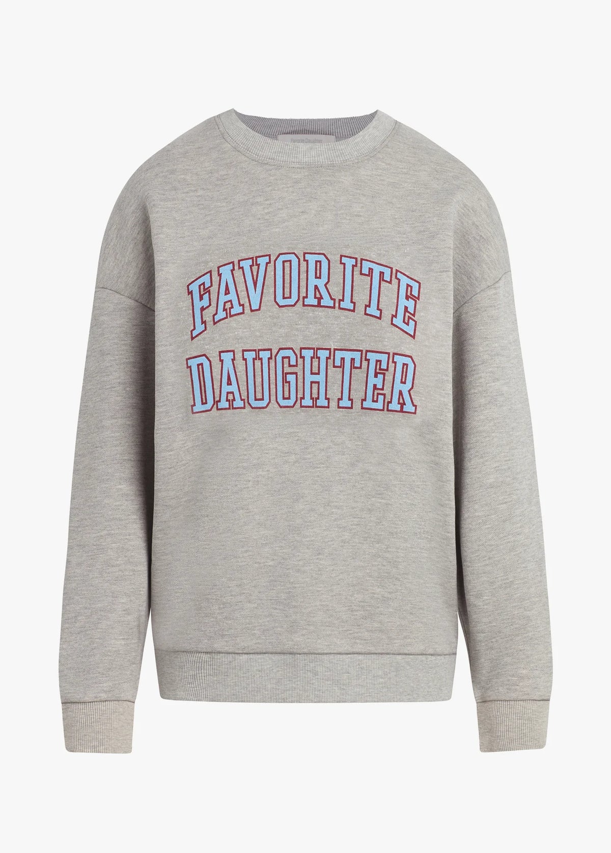 Favorite Daughter Collegiate Sweatshirt in heather grey light blue 
