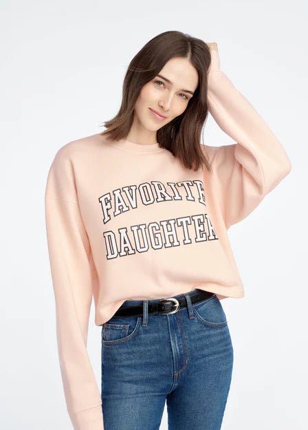 Favorite Daughter Cropped collegiate sweatshirt pale pink 