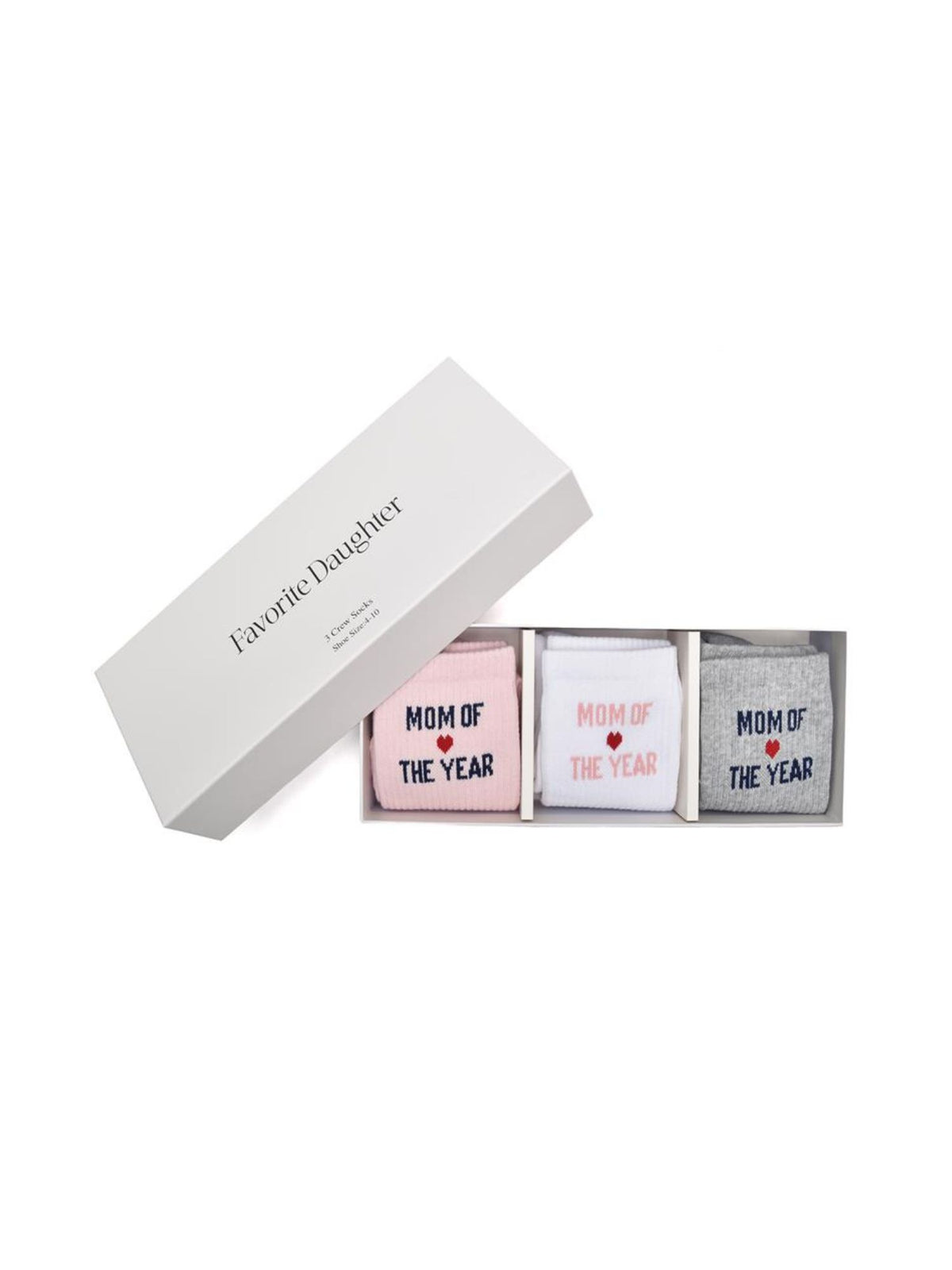 Favorite Daughter The Mom Of the Year Heart Box Sock Set