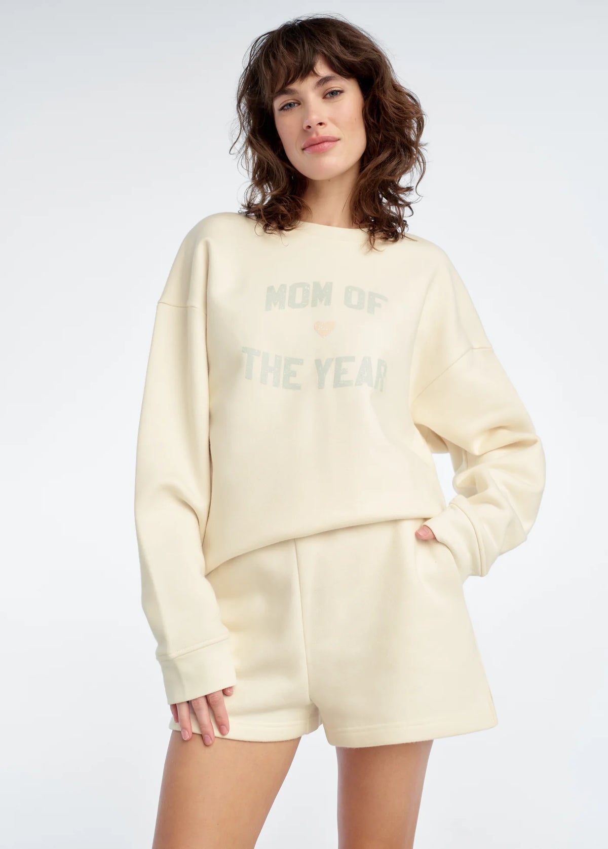 Favorite Daughter Mom Of The Year Sweatshirt gardenia light sage