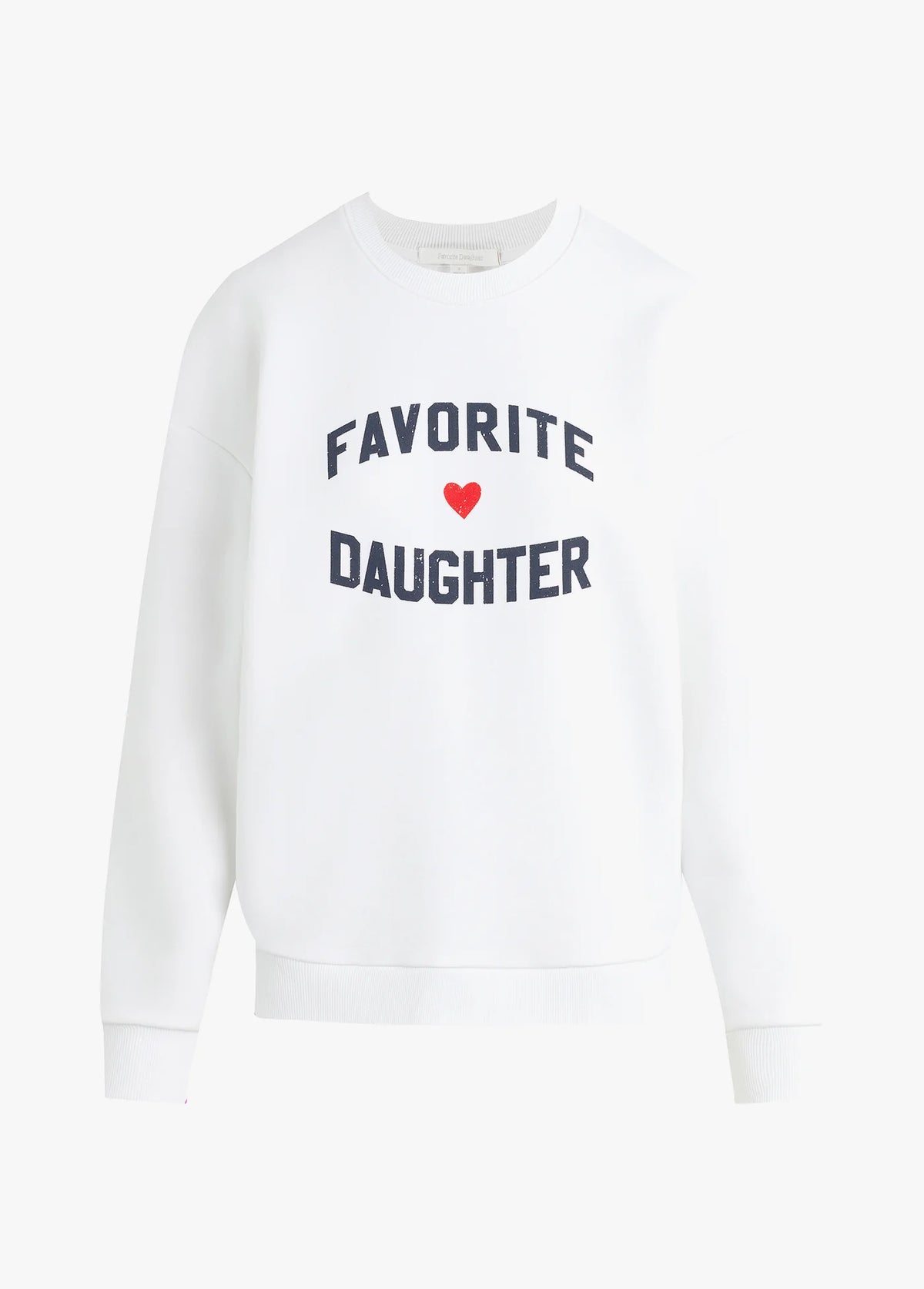 Favorite Daughter Heart Sweatshirt in white navy-front