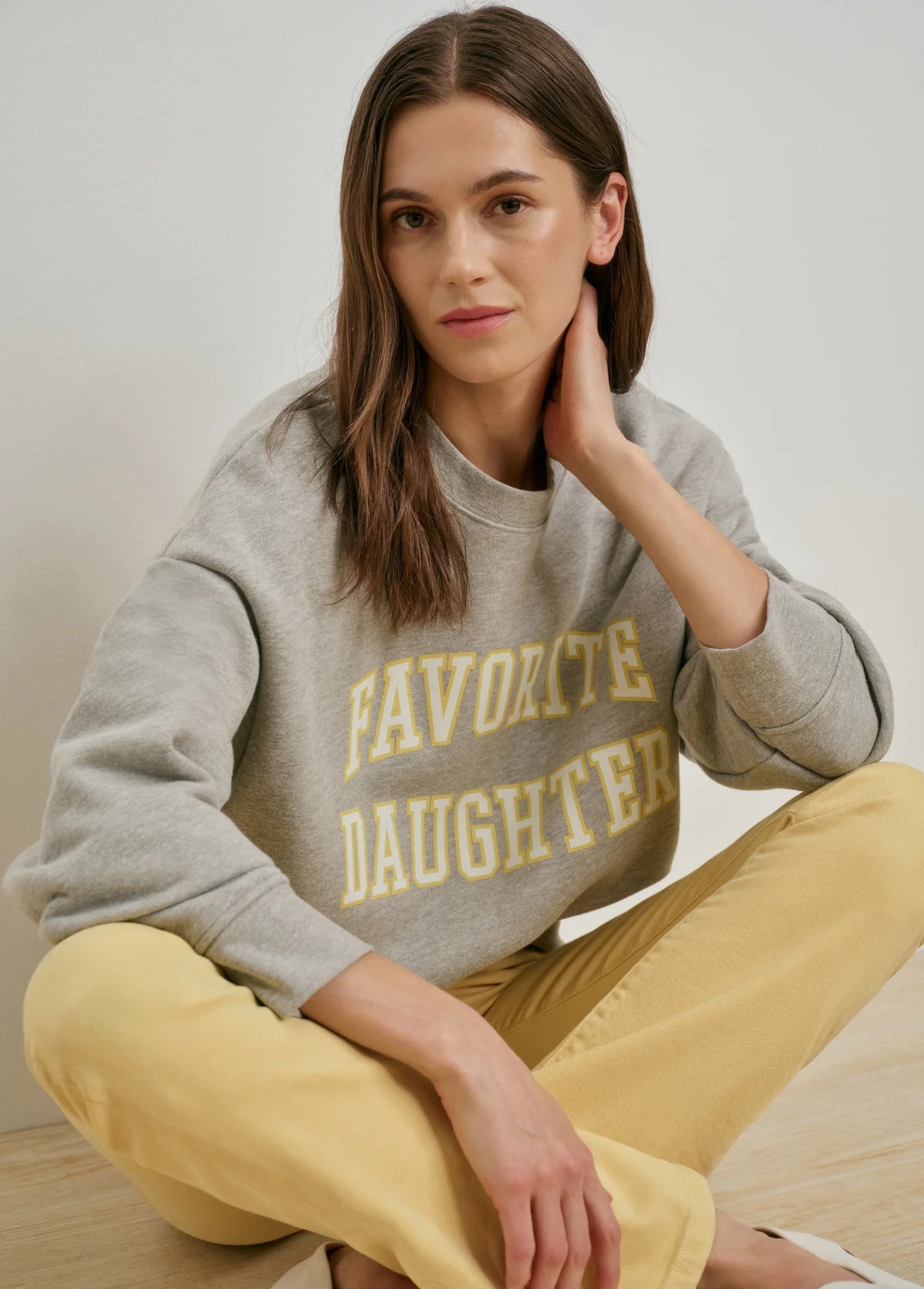 Favorite Daughter Collegiate Sweatshirt heather grey golden 