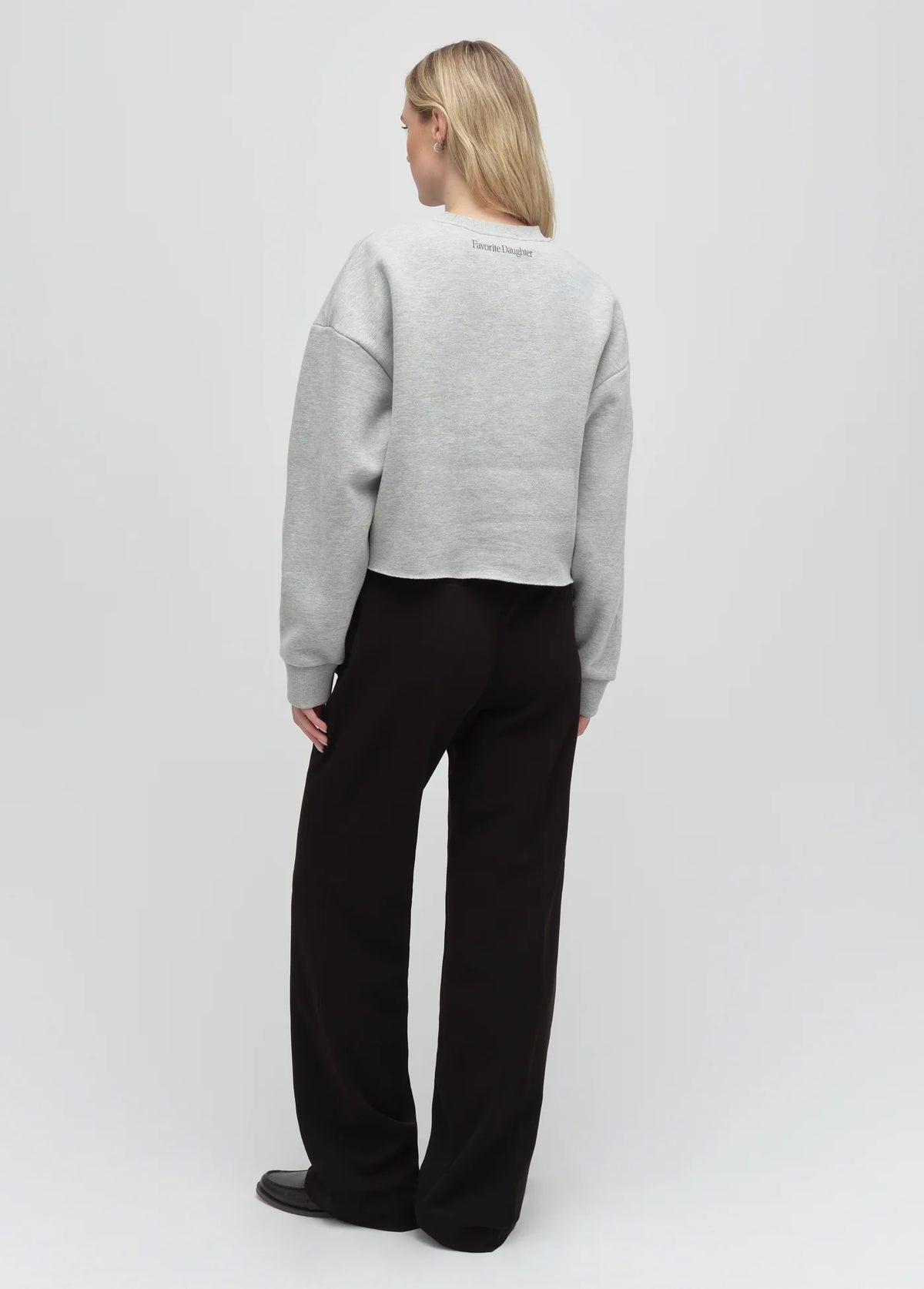 Favorite Daughter The Cropped Mom of the Year Sweatshirt  heather grey burgundy