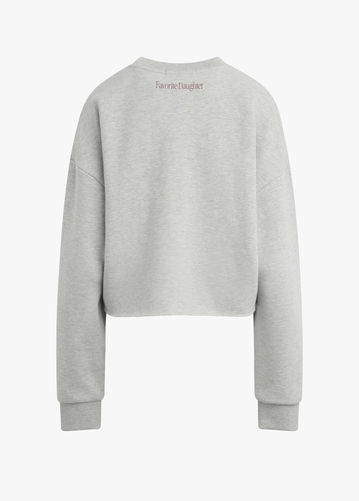 Favorite Daughter The Cropped Mom of the Year Sweatshirt  heather grey burgundy