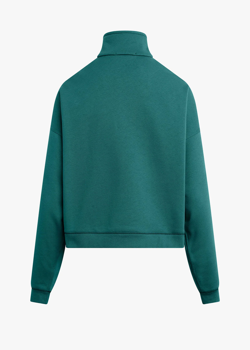 Favorite Daughter Half Zip Sweatshirt emerald off white