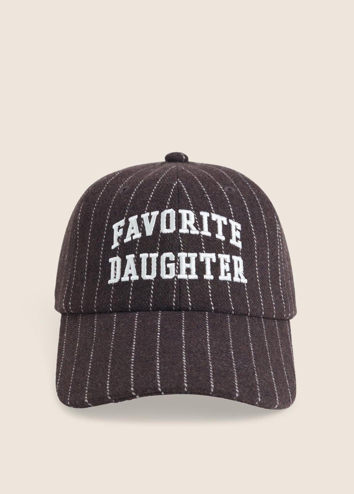 Favorite Daughter Wool Stripe Baseball Hat ganache