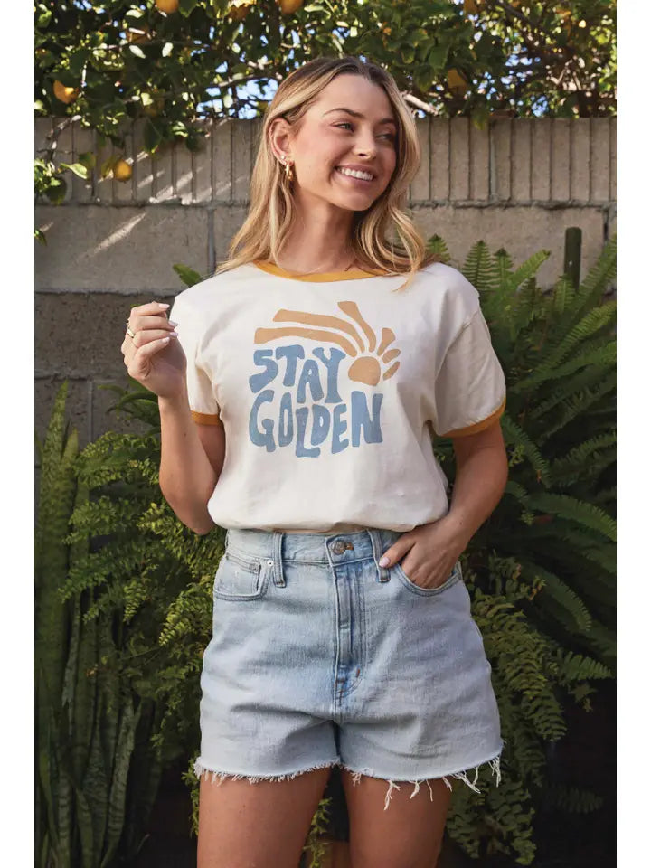 Stay Golden Ringer Graphic Tee