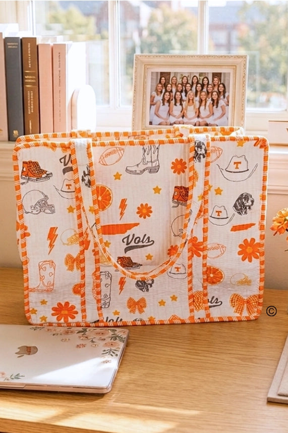 Sweet As Tennessee Tote Bag  orange white grey 