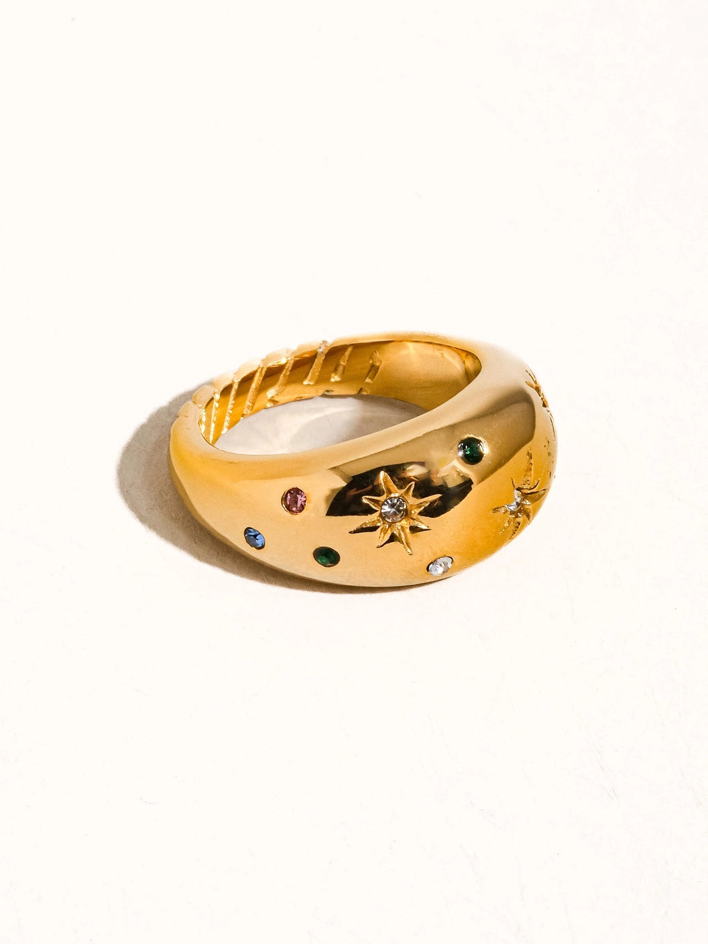 Flânerie by MAIQ Angels 18K Gold Non-Tarnish Star Dome Ring