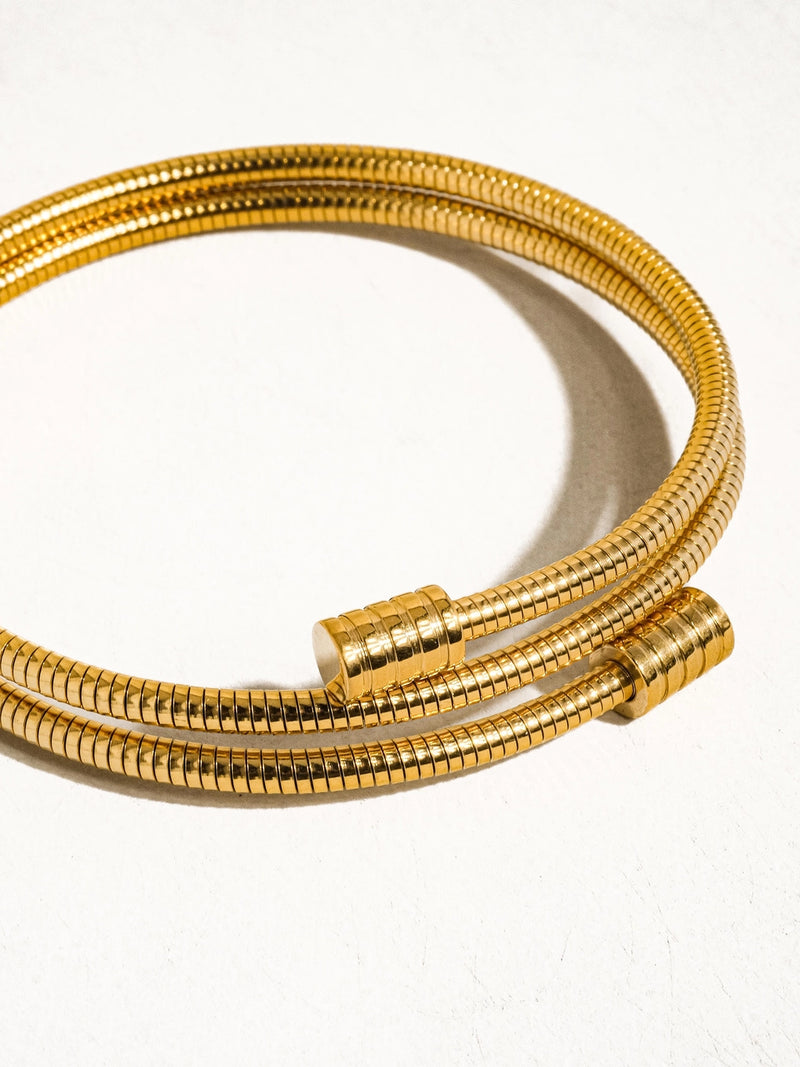 Flânerie by MAIQ Arnell Round Snake Chain Bracelet Non-Tarnish Gold