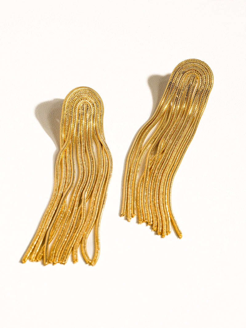 Flânerie by MAIQ Clarissa Dressy Tassel Earrings Non-Tarnish Gold