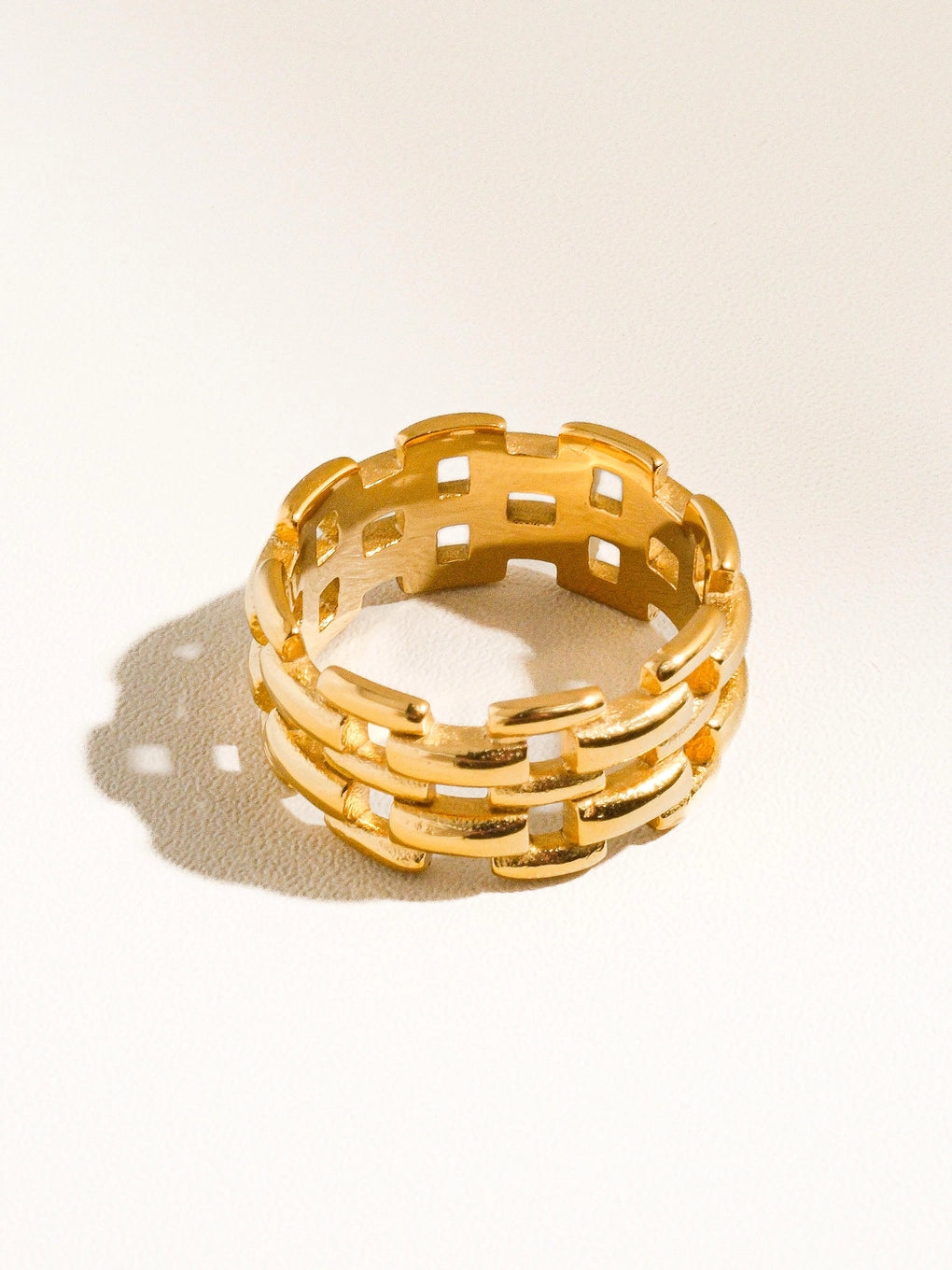 Flânerie by MAIQ Roxie 18K Gold Braided Chain Ring Non-Tarnish