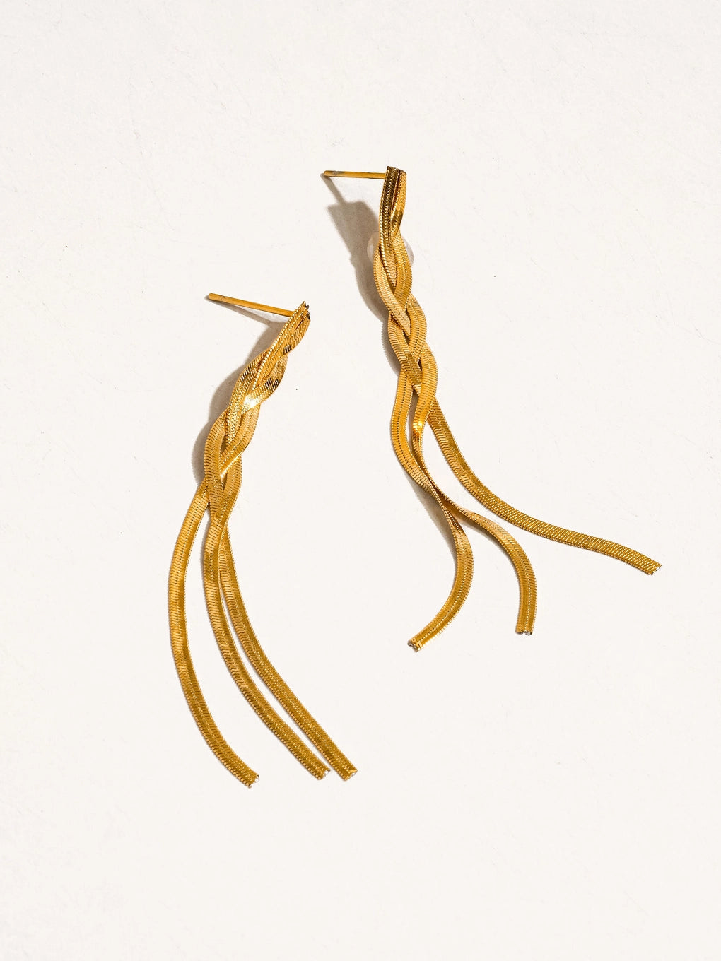 Flânerie by MAIQ Zed 18K Gold Braided Tassel Earrings Non-Tarnish