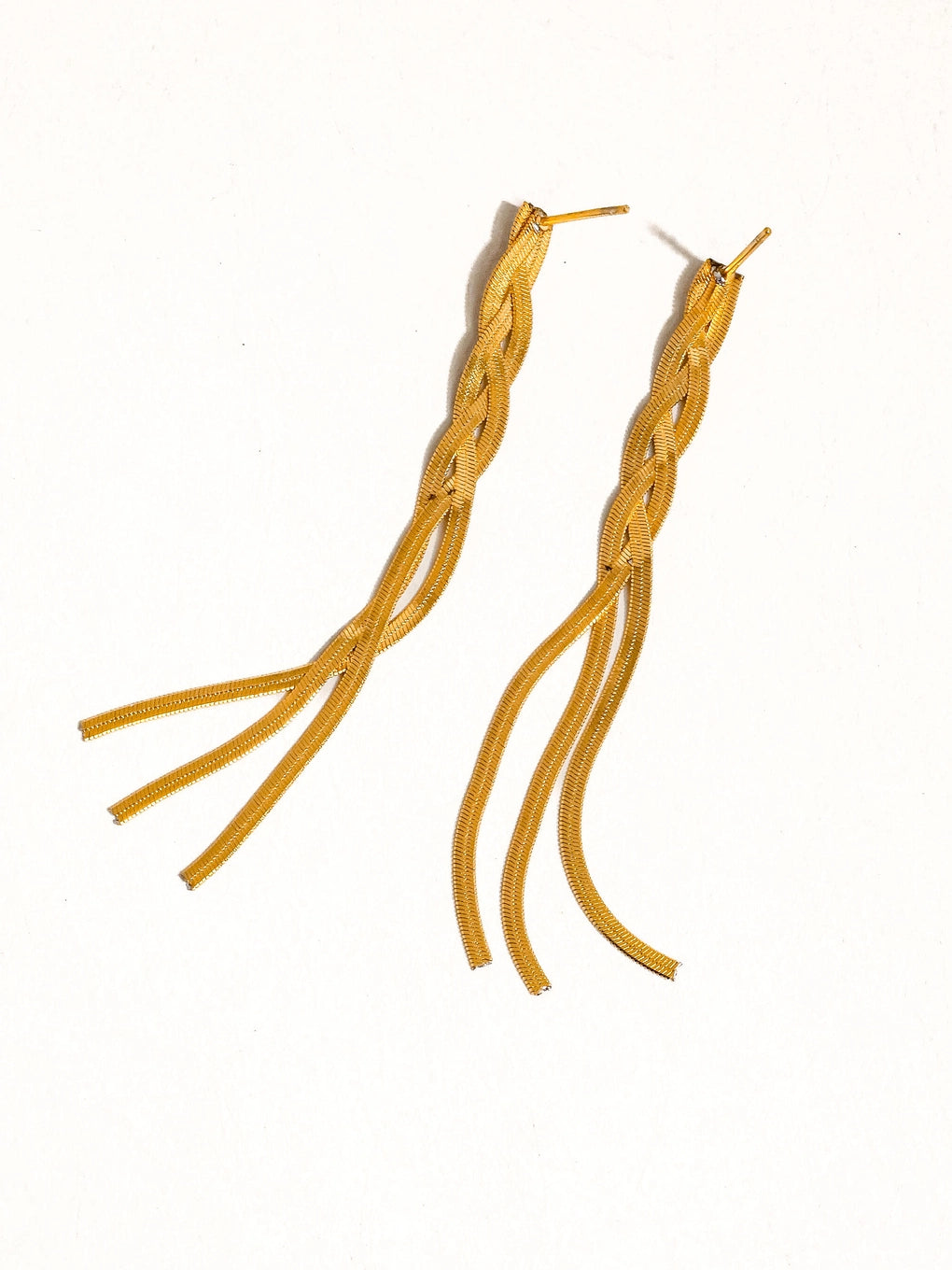 Flânerie by MAIQ Zed 18K Gold Braided Tassel Earrings Non-Tarnish