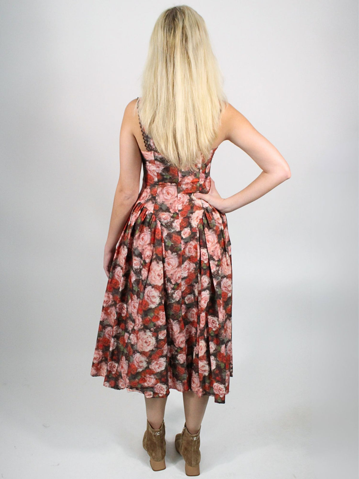 Floral Embroidered Corset Midi Dress Bliss Floral Embroidered Corset Midi Dress Bliss