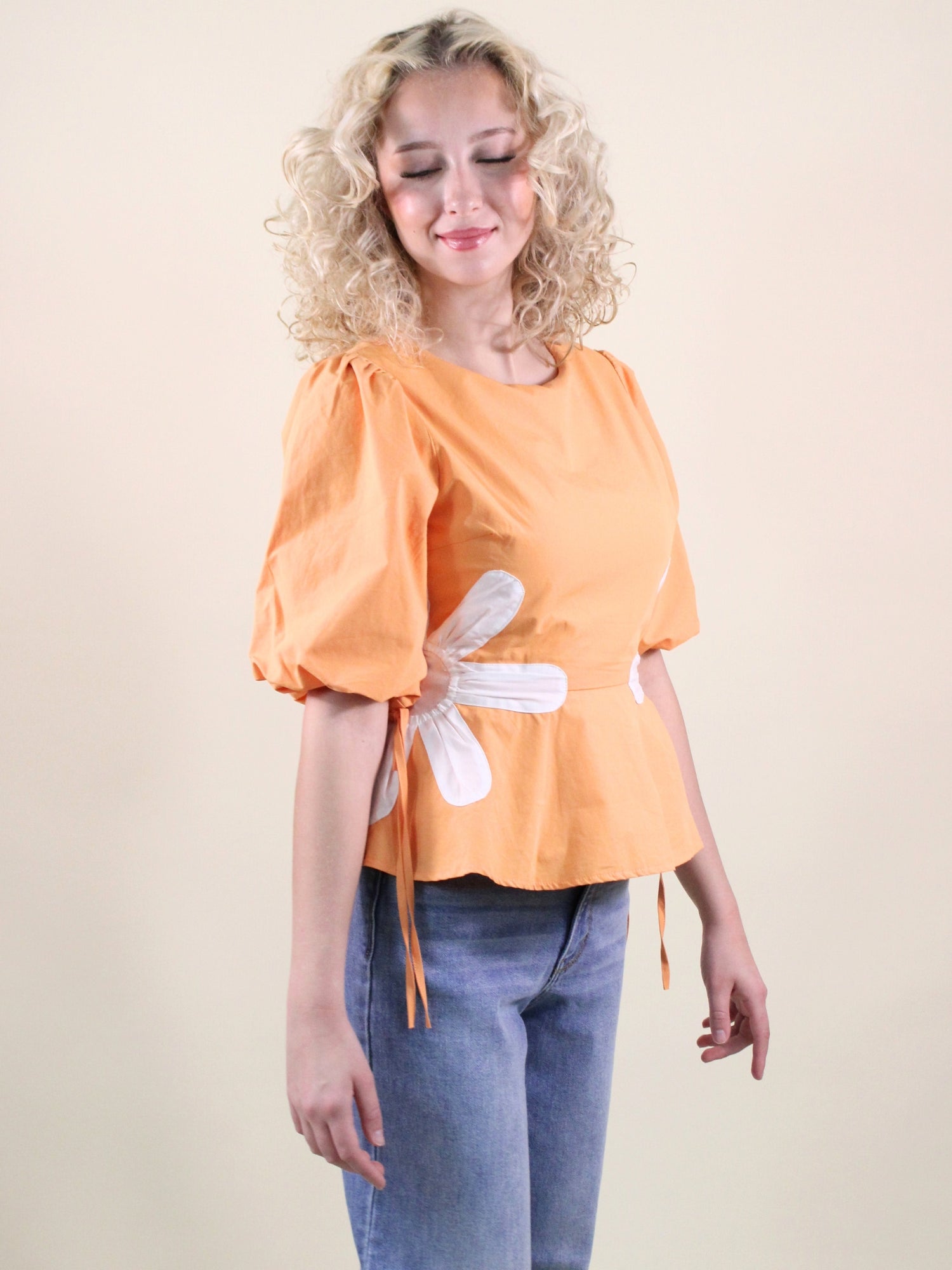 Flower Color-Block Poplin Top – Bliss