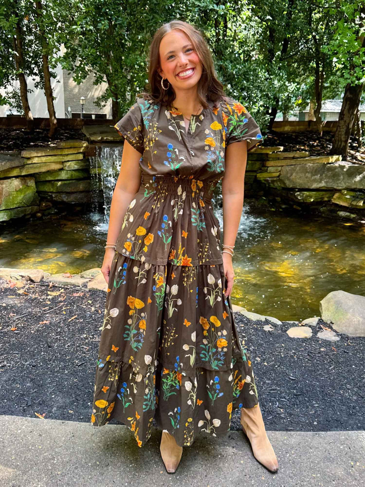 September Bloom Floral Tiered Maxi Dress