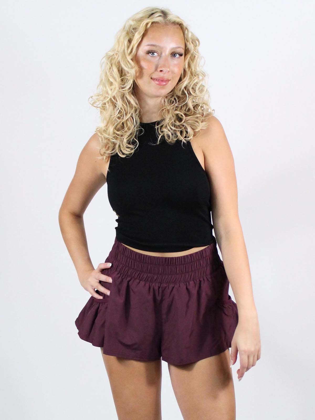 FP Movement Get Your Flirt On Shorts Black Cherry