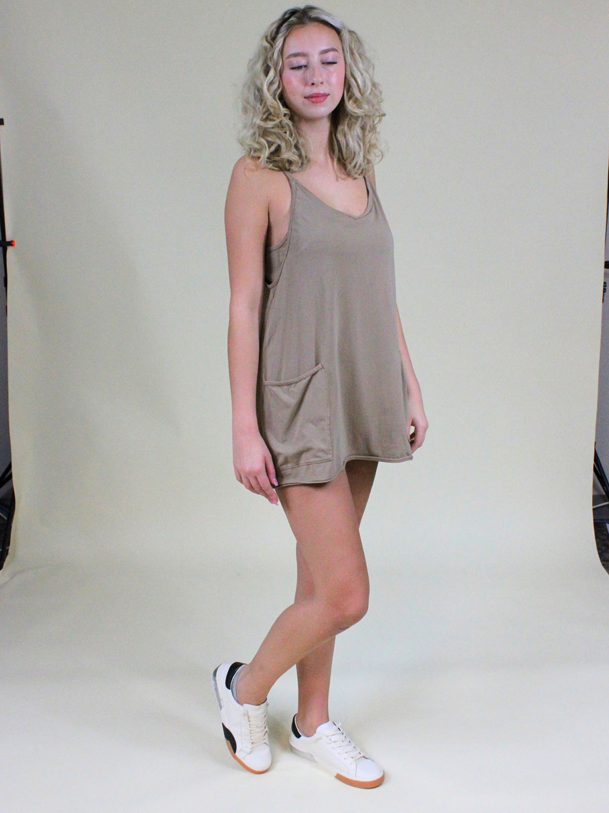 FP Movement Hot Shot Mini Dress Mocha Latte