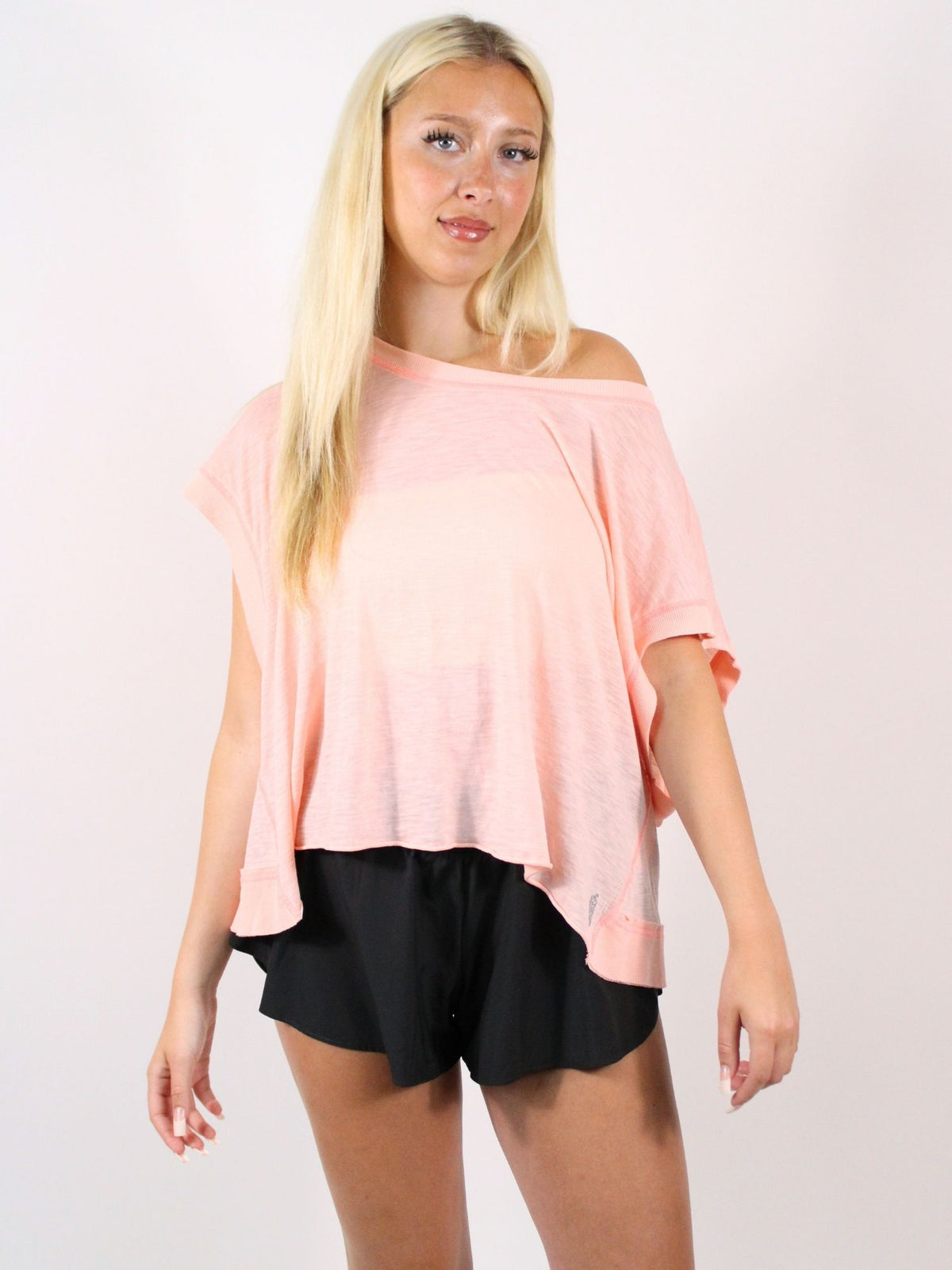 Fp Movement My Time Cutout Back Tee Pastel Peach Combo