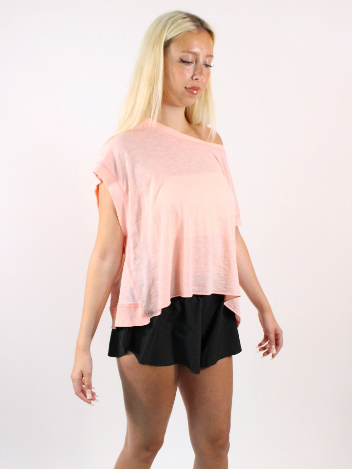 Fp Movement My Time Cutout Back Tee Pastel Peach Combo