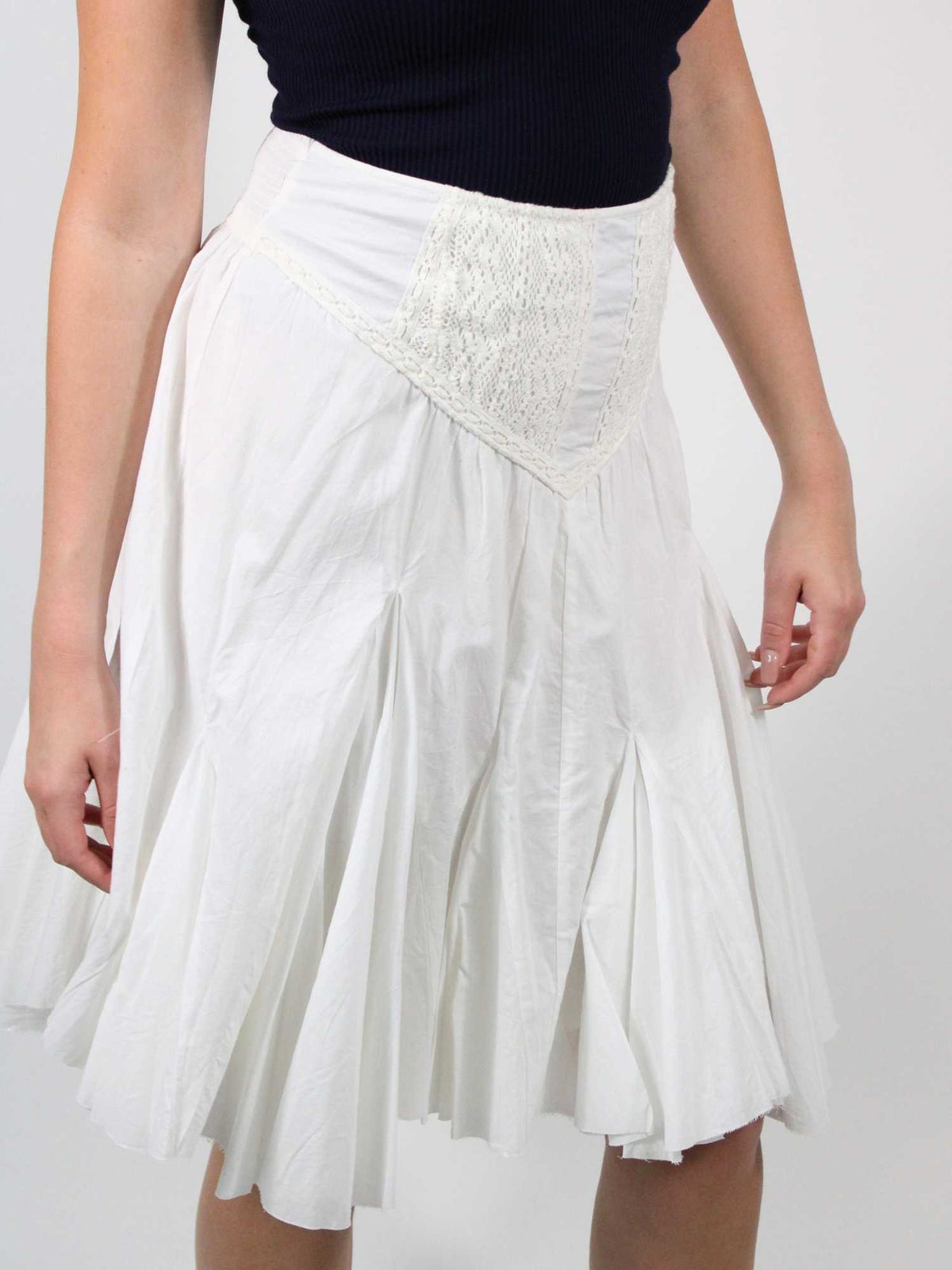 Fp One Frida Godet Midi Skirt Ivory