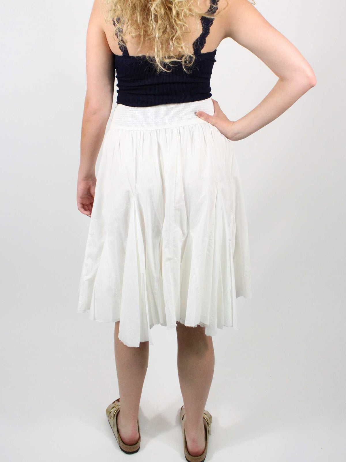 Fp One Frida Godet Midi Skirt Ivory