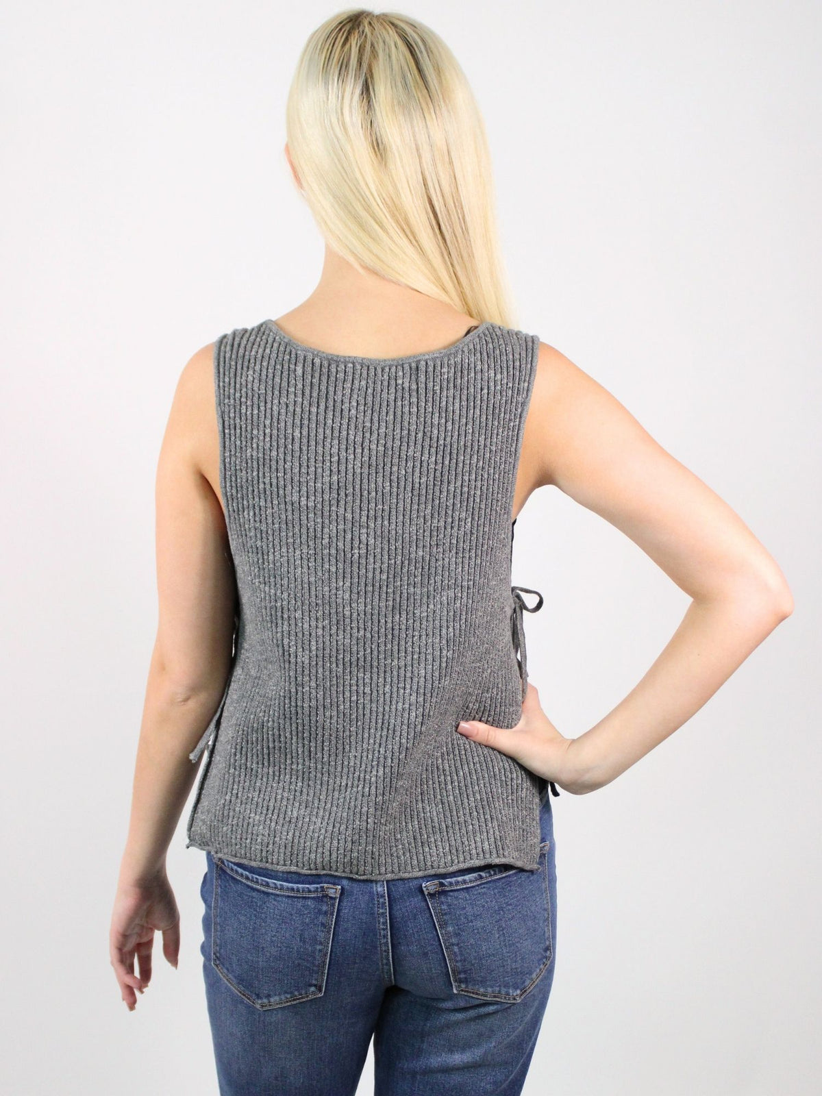 Free-Est Lizzie Sweater Top Smoke Pearl Combo