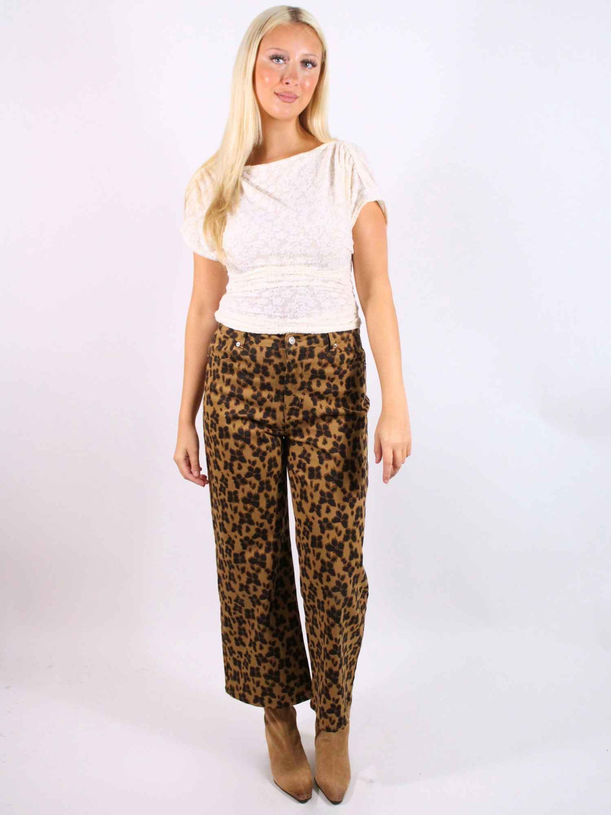Free People Aura Lace Top Sugar Swizzle