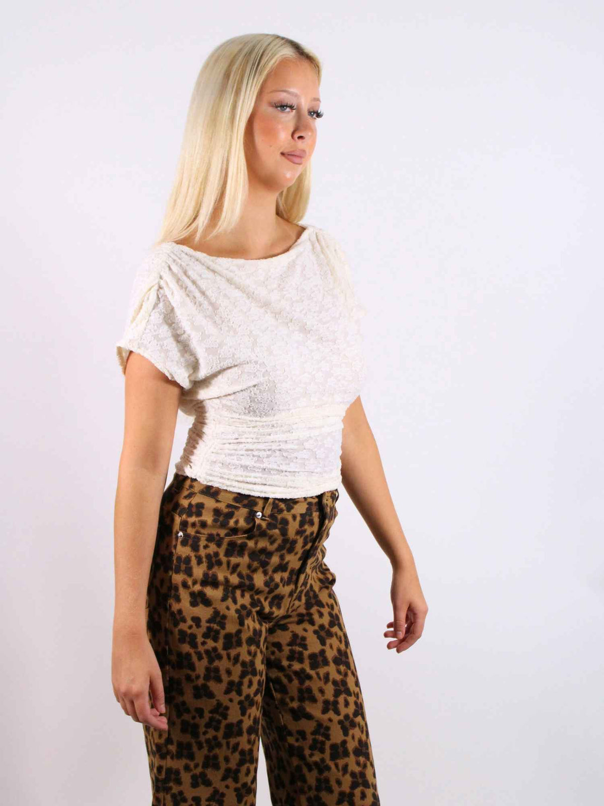 Free People Aura Lace Top Sugar Swizzle