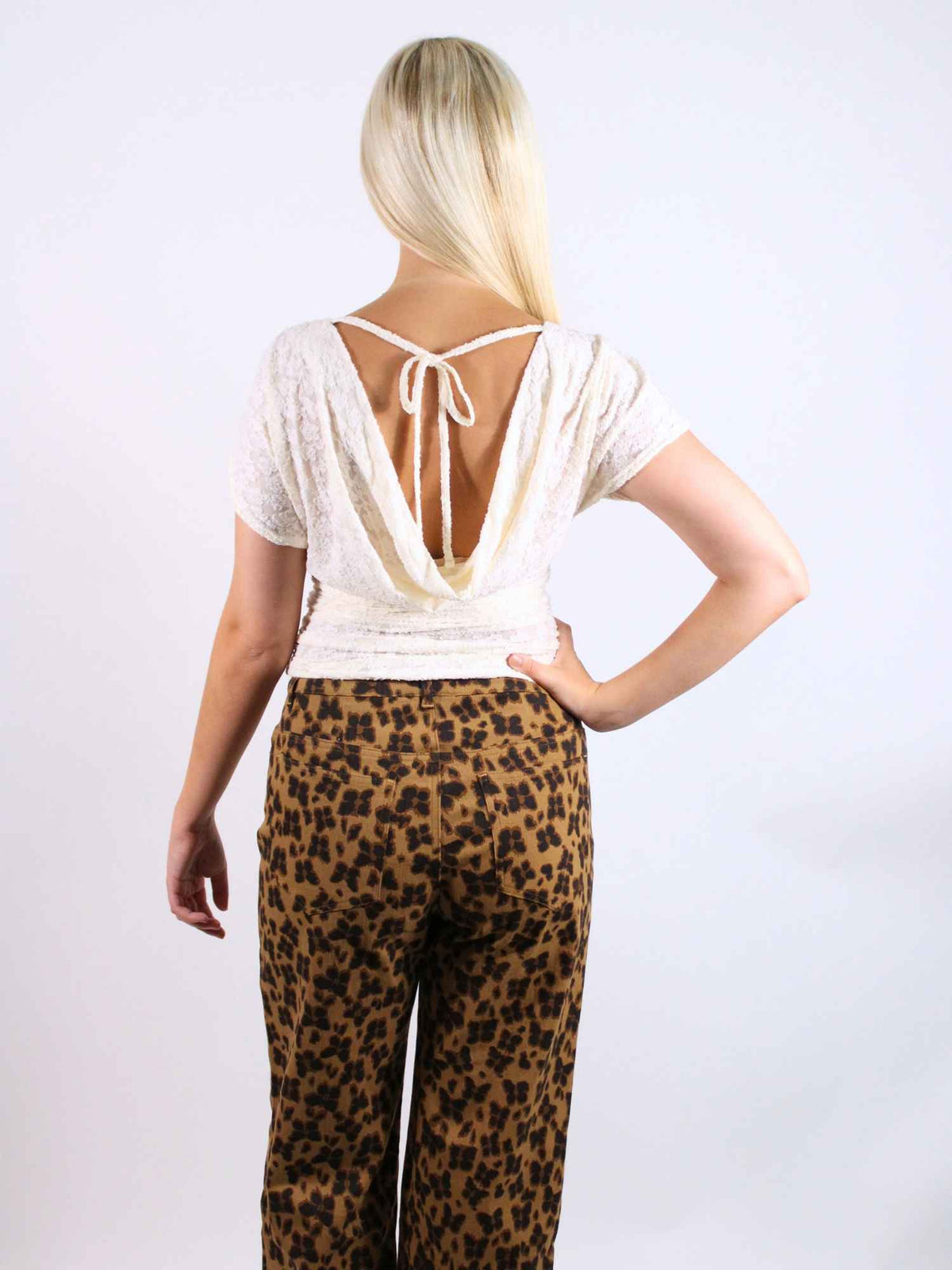 Free People Aura Lace Top Sugar Swizzle