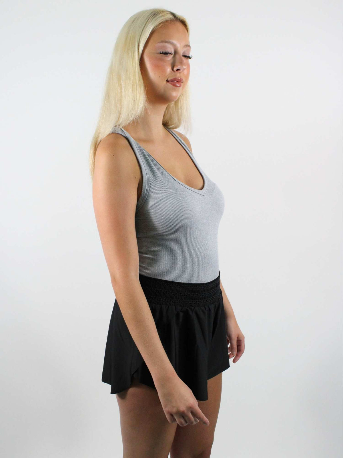 Free People Bittersweet Rib Essential Tank Heather Grey