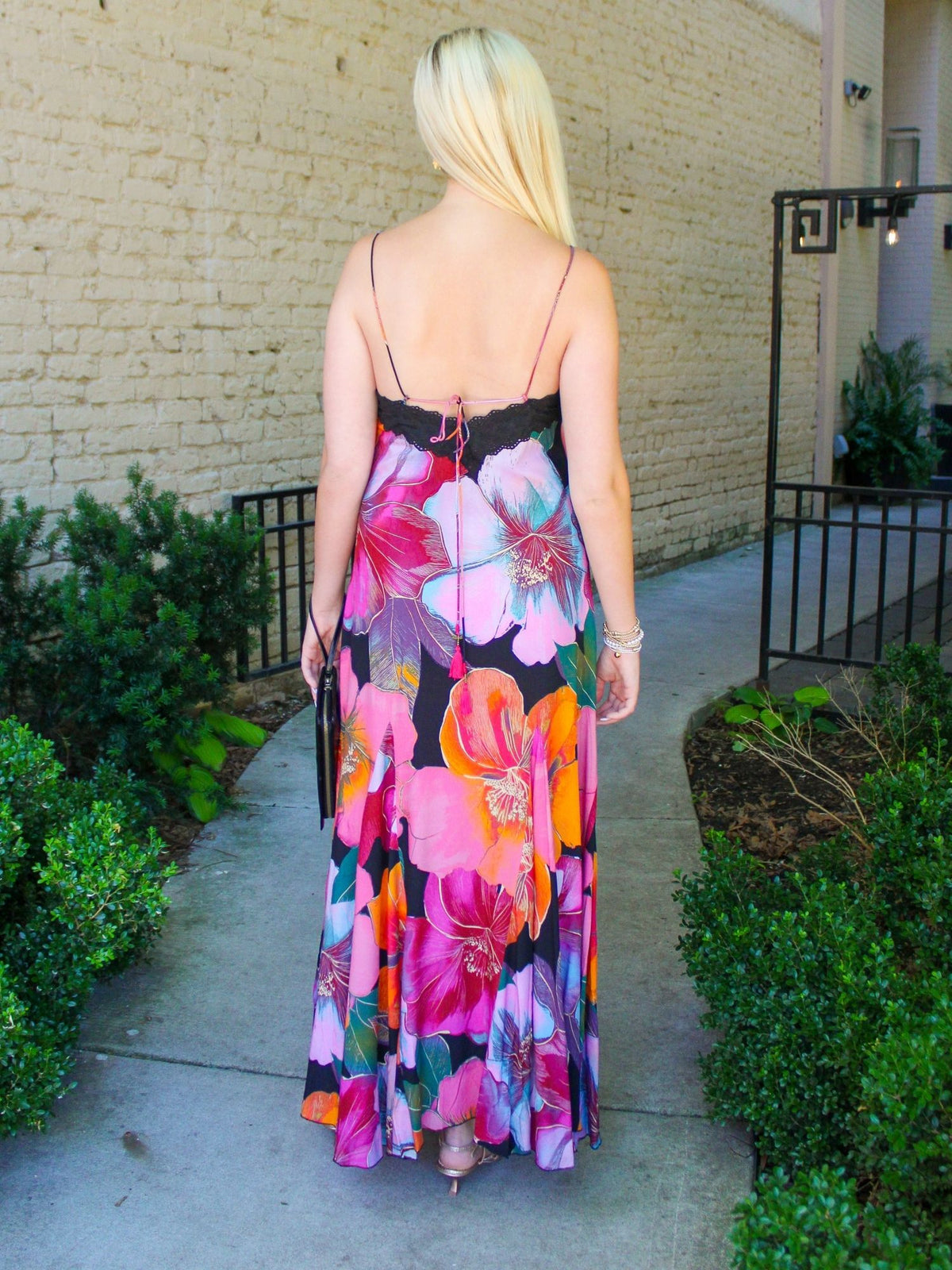 free people pink maxi dress Bloomspell DesertRoseCombo / S skimming silhouette Pink Maxi Dresses | Free