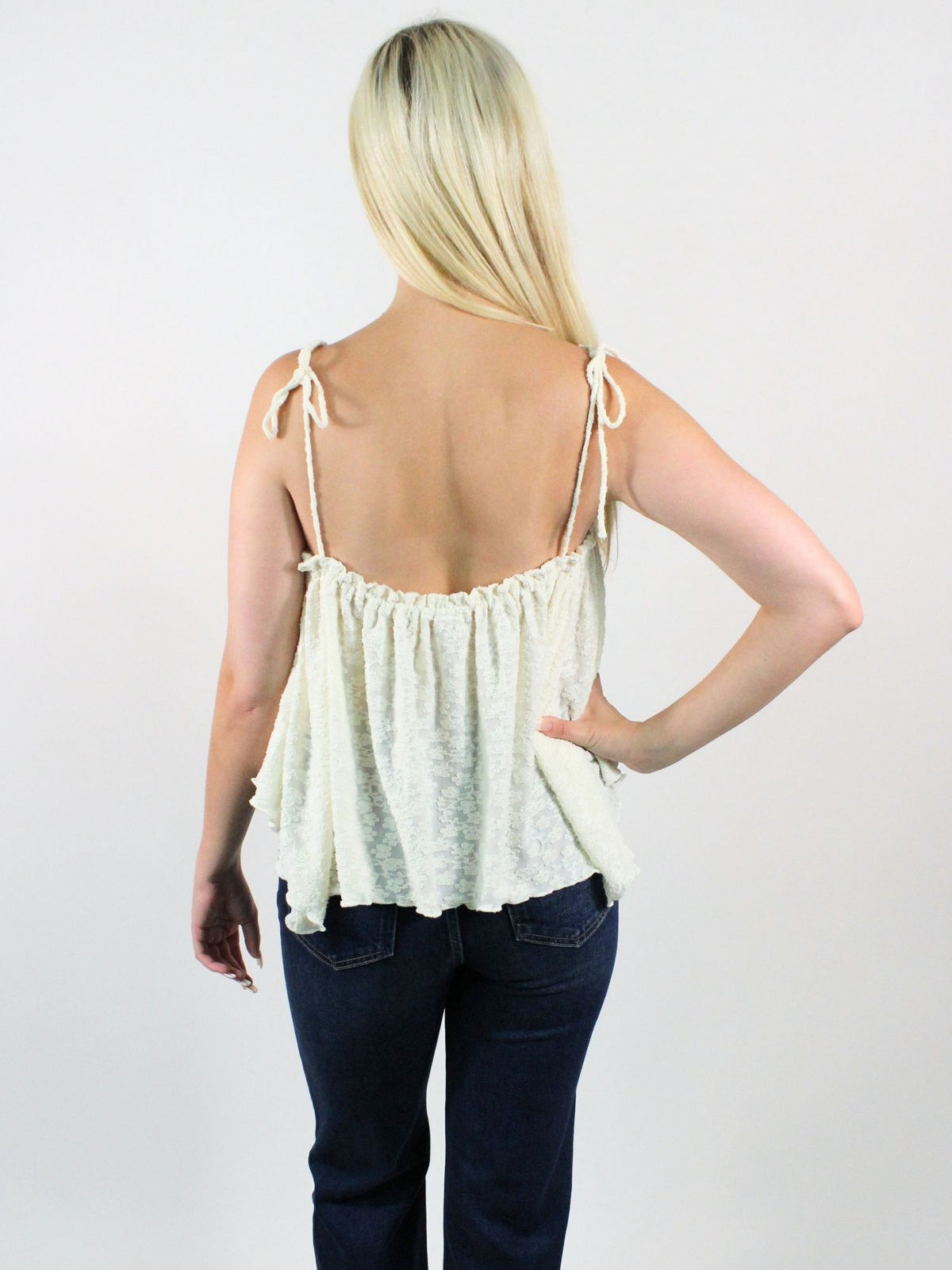 Free People Briana Lace Tank Sugar Swizzle