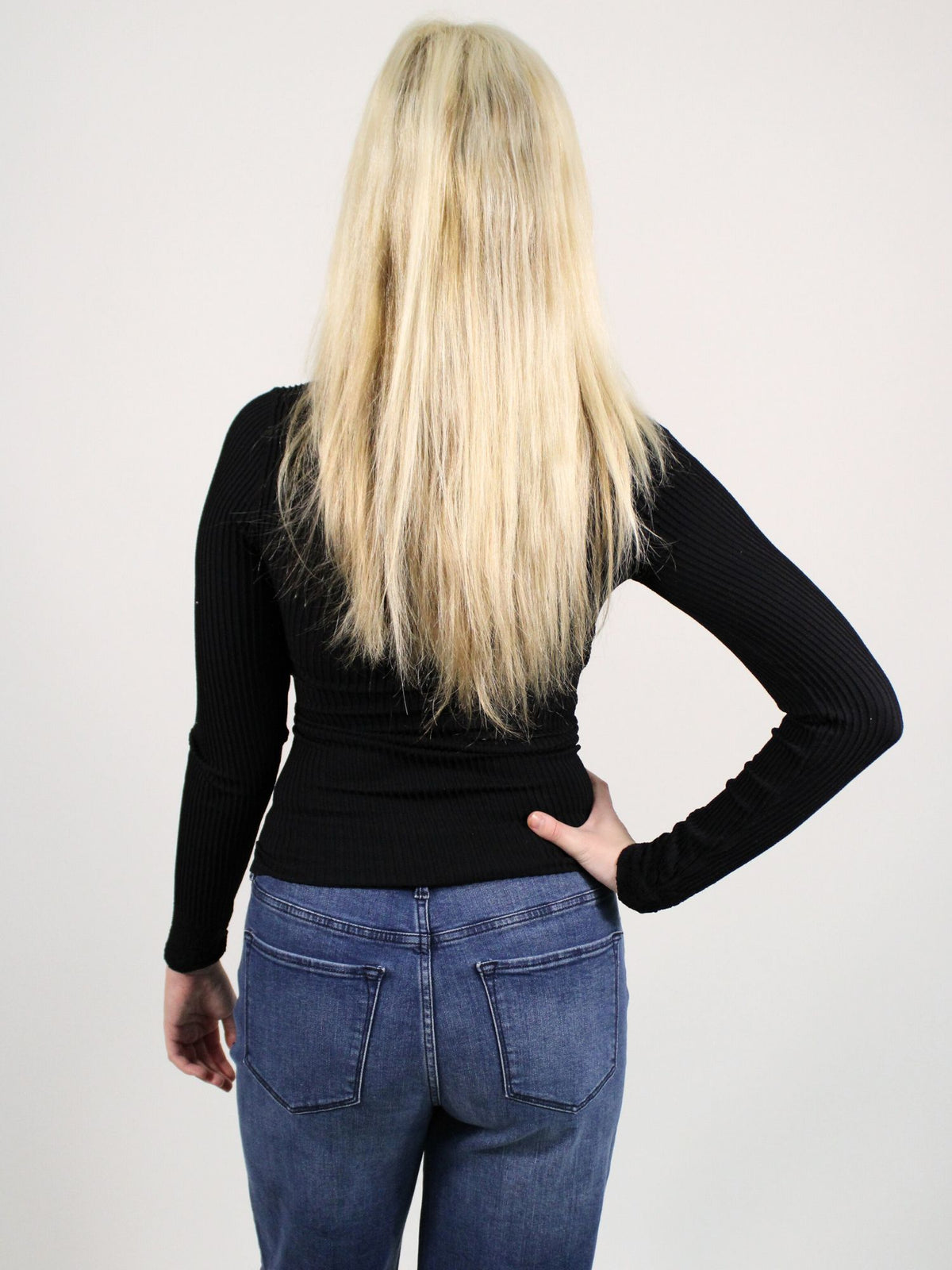 Free People Dynamic Duo Long Sleeve Top Black