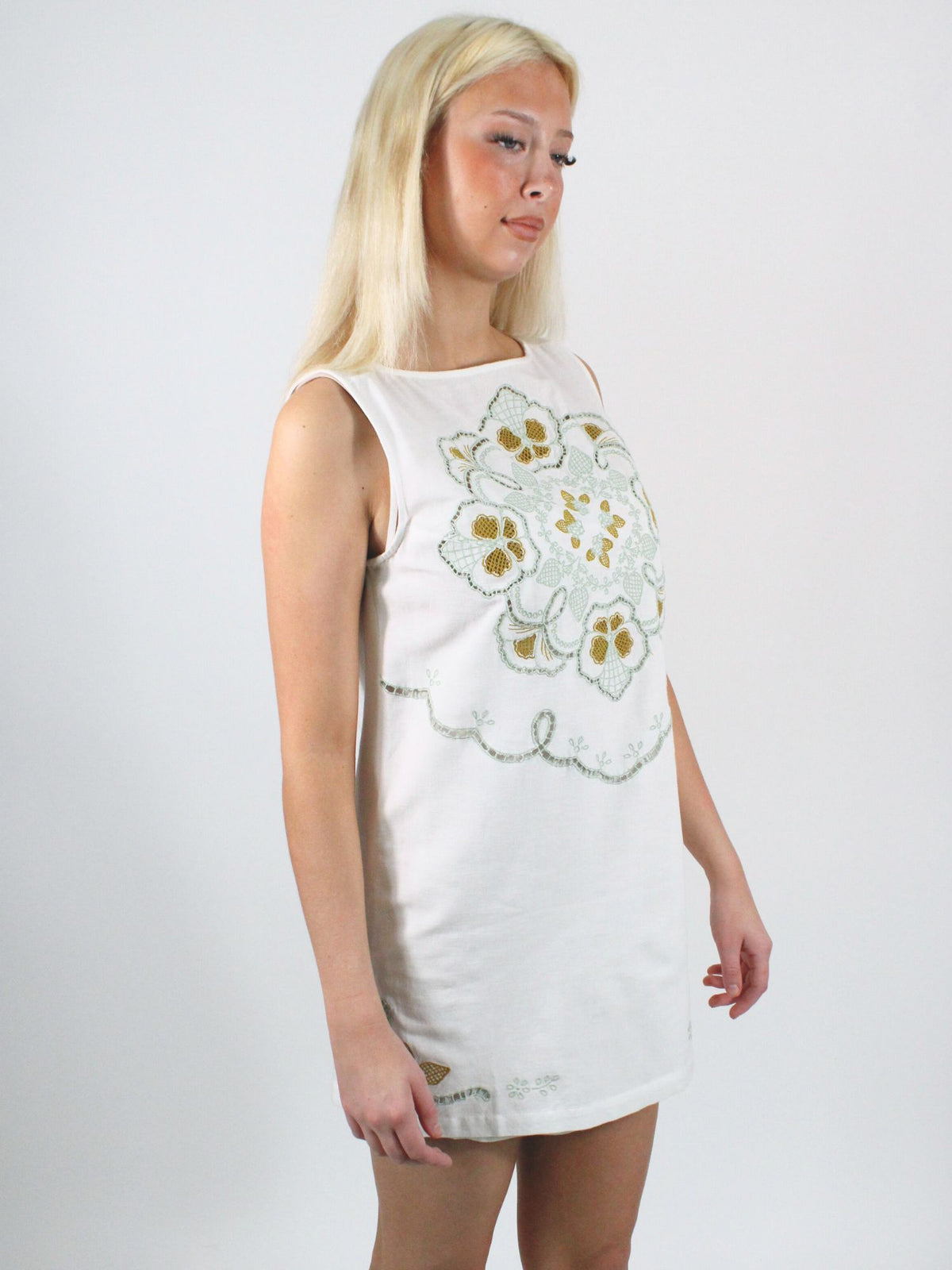 Free People Electric Garden Mini Dress Ivory Combo 