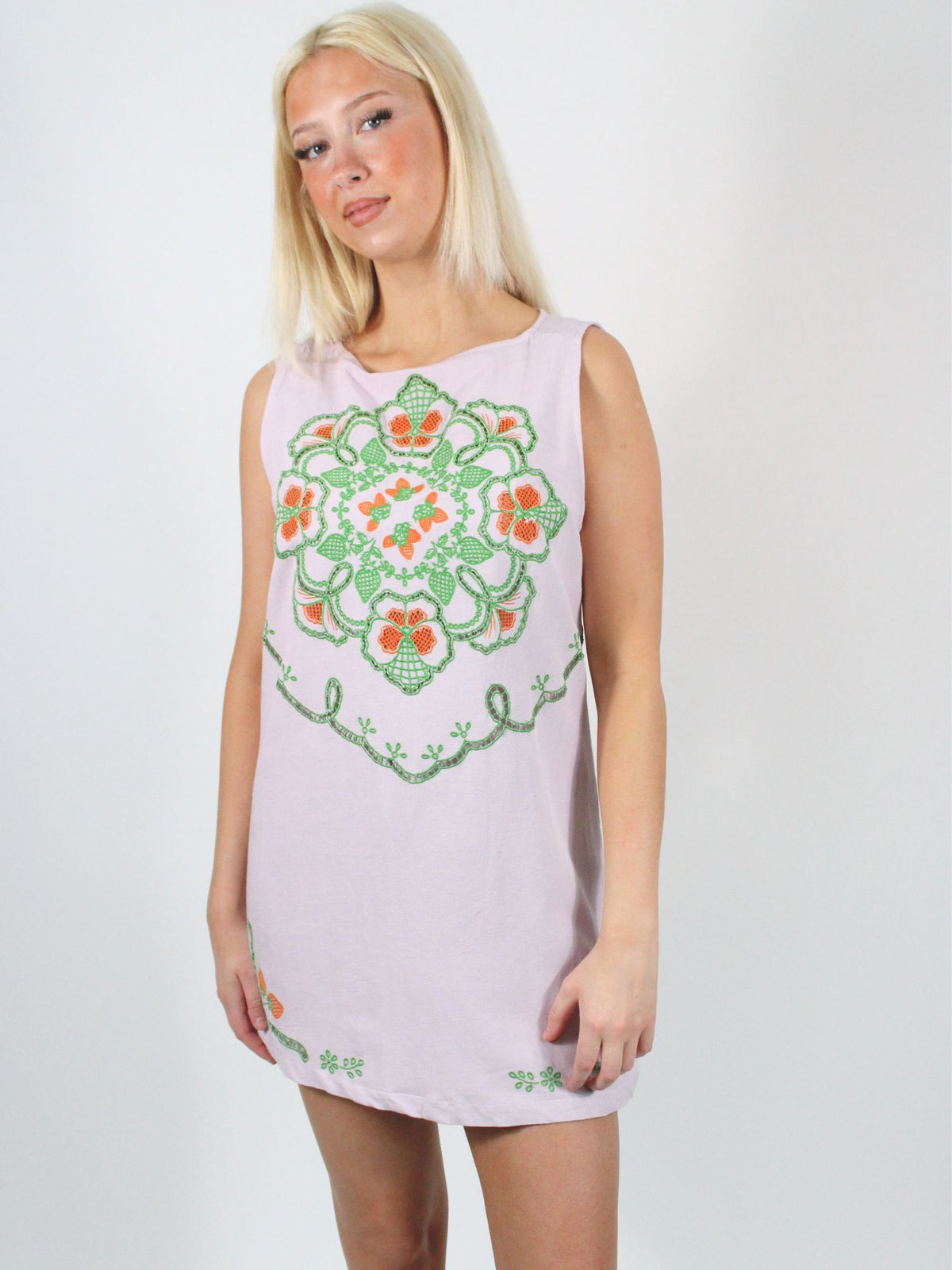 Free People Electric Garden Mini Dress Pale Orchid Combo