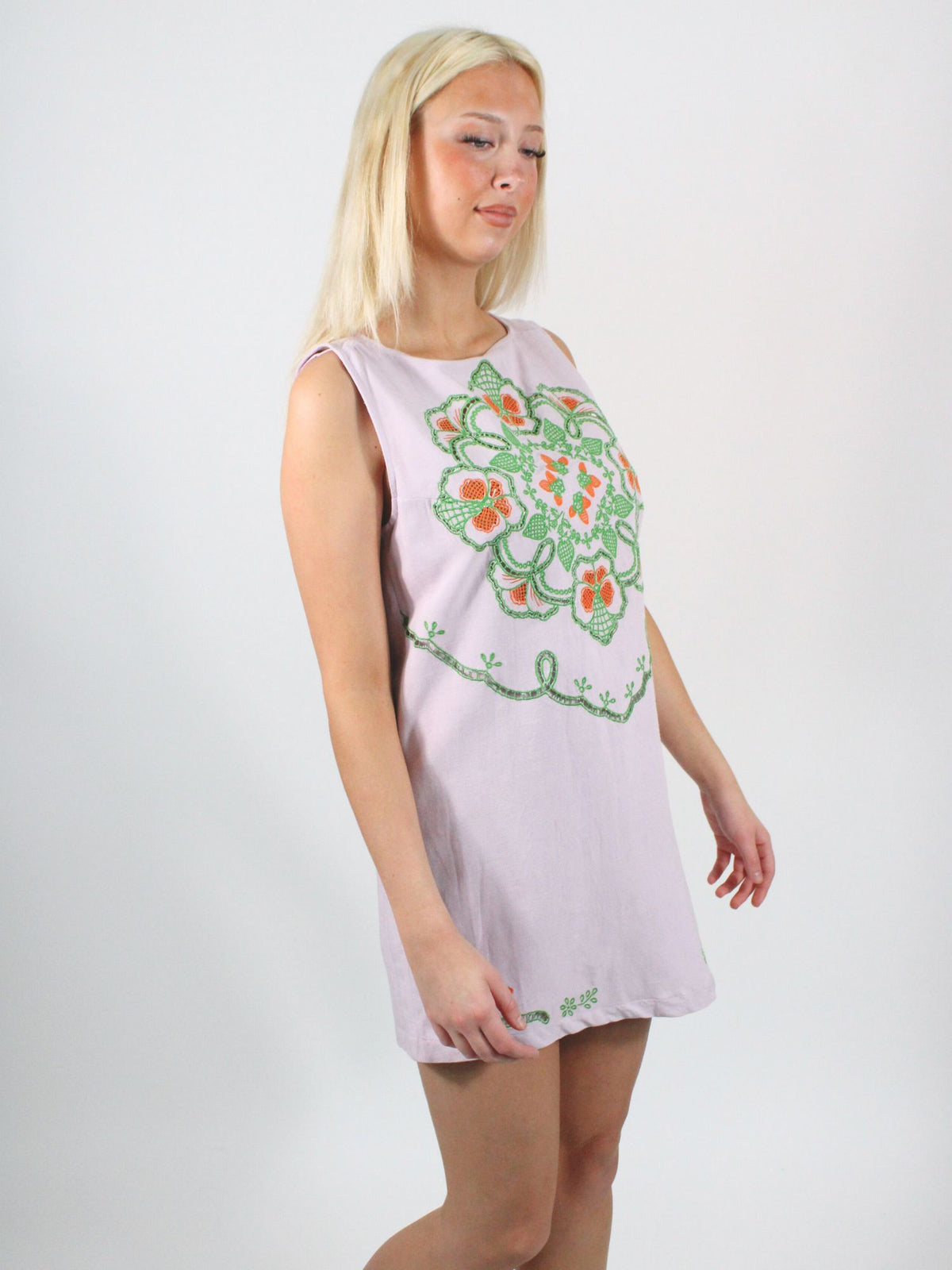 Free People Electric Garden Mini Dress Pale Orchid Combo