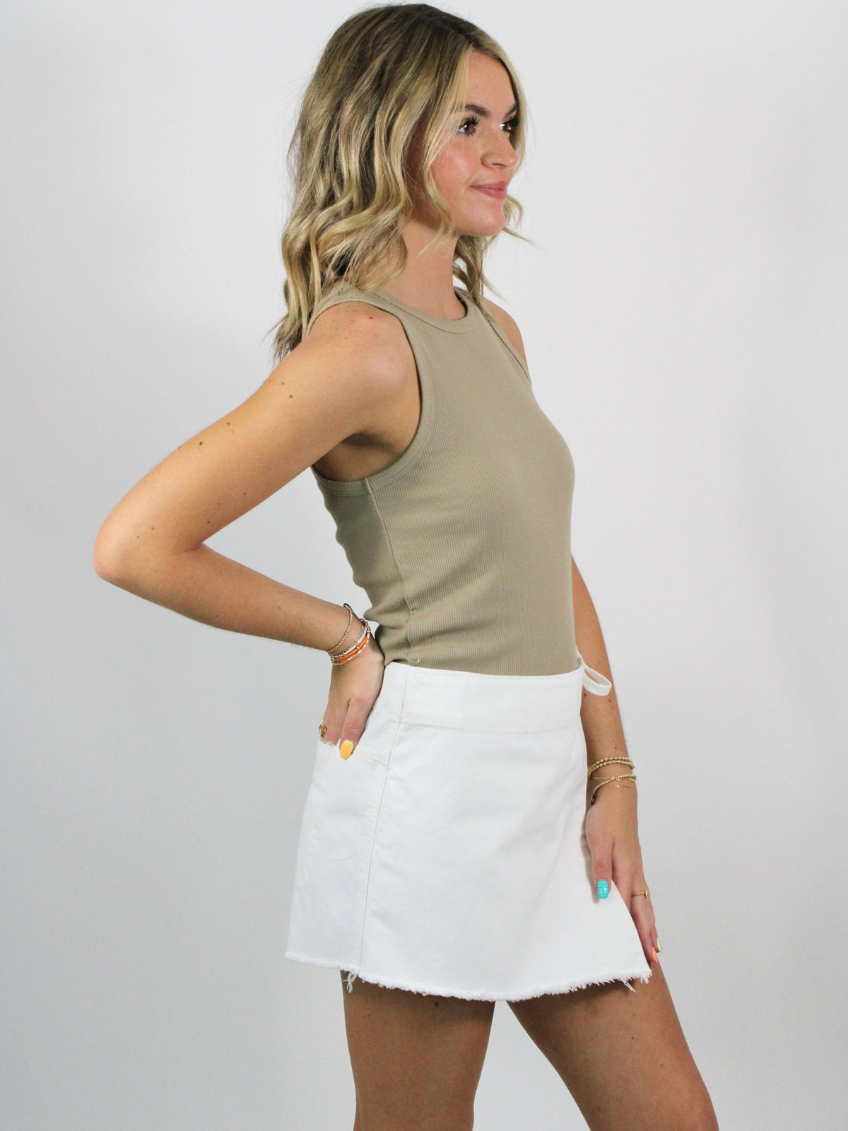 free people emmy denim short white