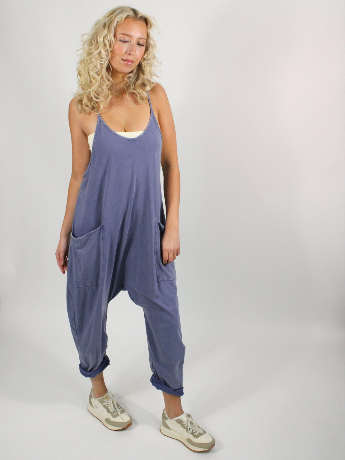 free people hot shot onesie blue indigo