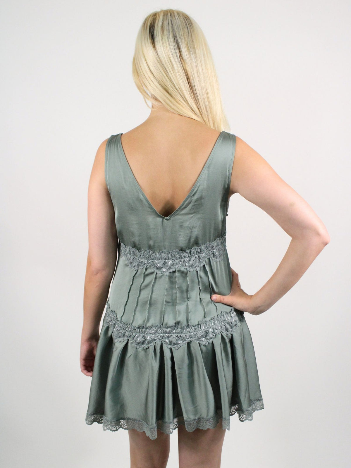 Free People In This Groove Mini Slip Odessa Grey