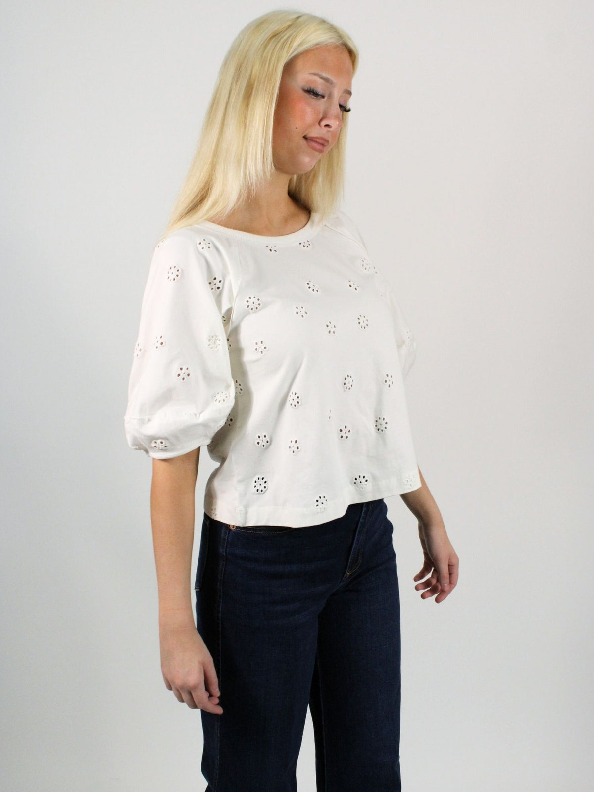 Free People Jessie Eyelet Tee Whisper White