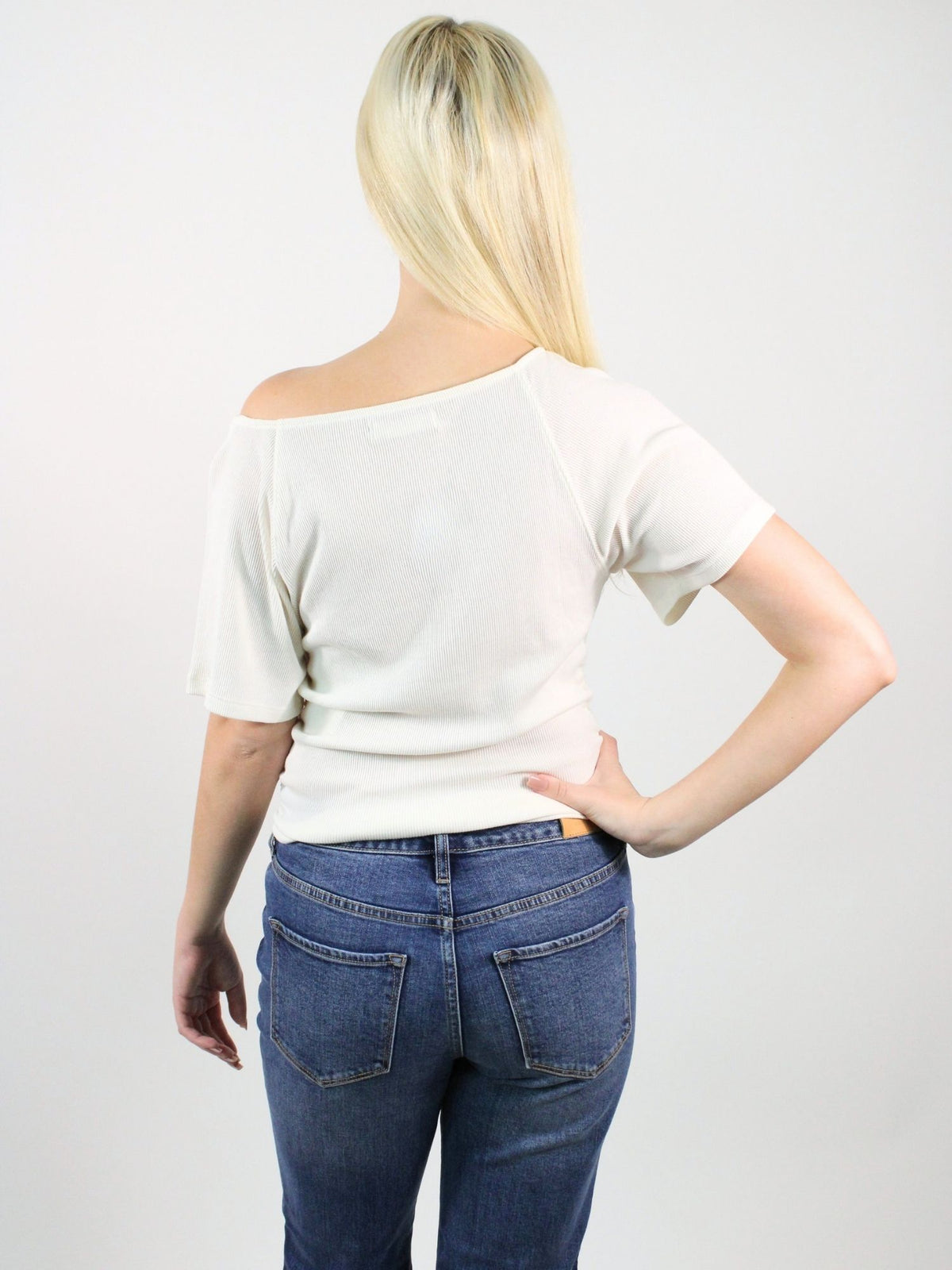 Free People Lucy Off The Shoulder Tee Sugar Swizzle