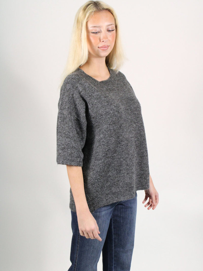 Free People Margot Sweater Tee Charcoal Heather