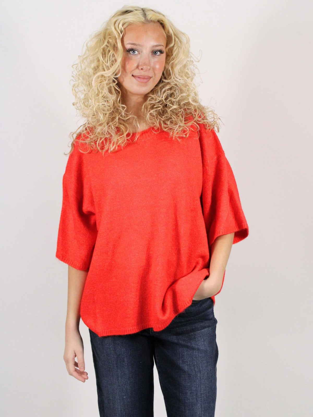 Free People Margot Sweater Tee Cherry Pop