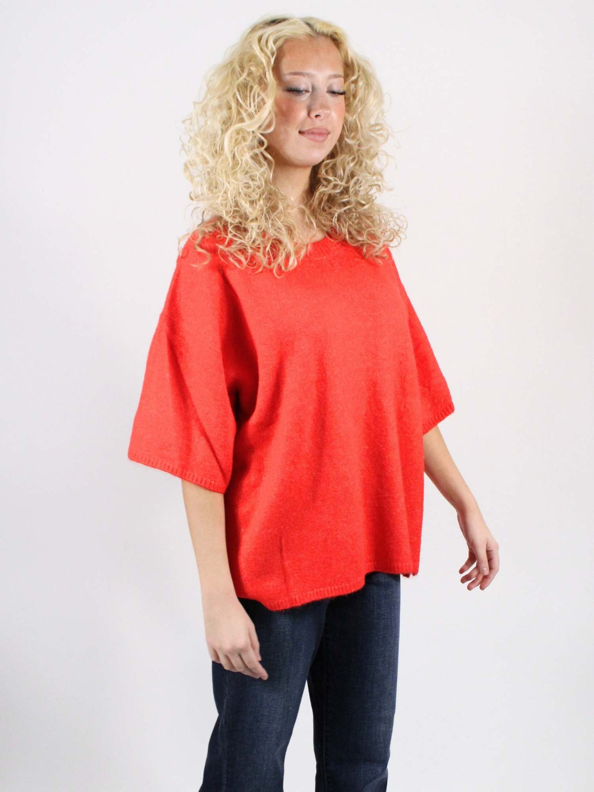 Free People Margot Sweater Tee Cherry Pop